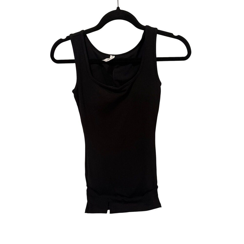 Popilush large black ribbed tank mini dress with built in shorts NWOT